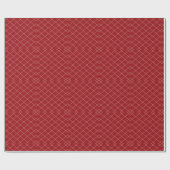 Robijnrood en lichtbruin geometrisch rooster cadeaupapier (Vlak)