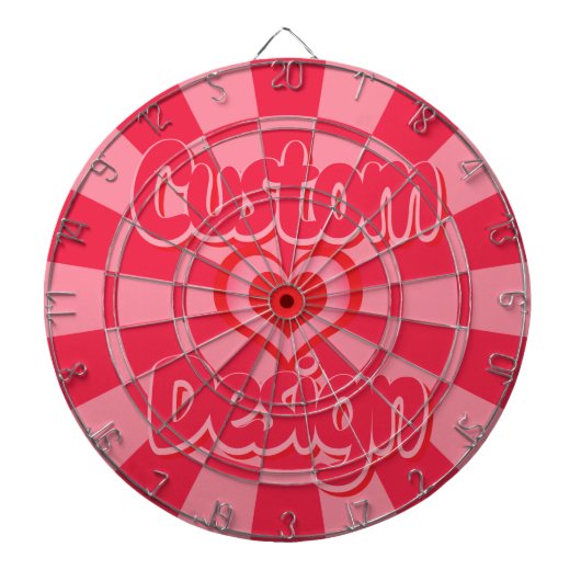 Robijnrood en roze hartontwerp met aangepaste teks dartbord (Voorkant)