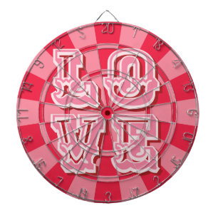 Robijnrood en roze vintage LIEFDE Cute retro desig Dartbord
