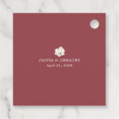 Robijnrood en wit bloemen bruiloft Favoriete Label (Achterkant)