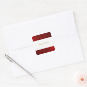 Robijnrood nepschitterend Bedankt Vierkante Sticker (Envelop)