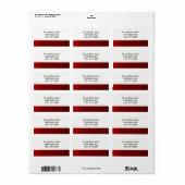 Robijnrood nepschitterende nieuwe adres etiket (Full Sheet)