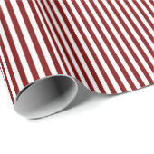 Robijnrood & Witte Strepen Cadeaupapier (Rol Hoek)
