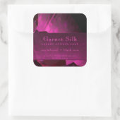 Robijnrood Zijde Elegant Modern Luxe Productlabel Vierkante Sticker (Tas)