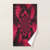Robijnrood Zwart Bloemblad Bad Handdoek (Handdoek)