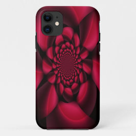 Robijnrood Zwart Bloemblad Case-Mate iPhone Case
