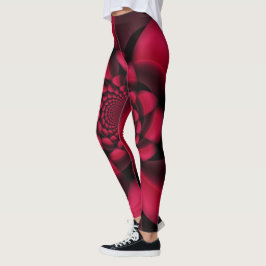 Robijnrood Zwart Bloemblad Leggings