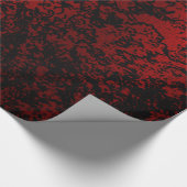 Robijnrood zwart stijlvolle bloemen levendige eleg cadeaupapier (Hoek)