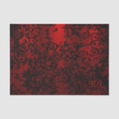 Robijnrood zwart stijlvolle bloemen levendige eleg tissuepapier (Voorkant)