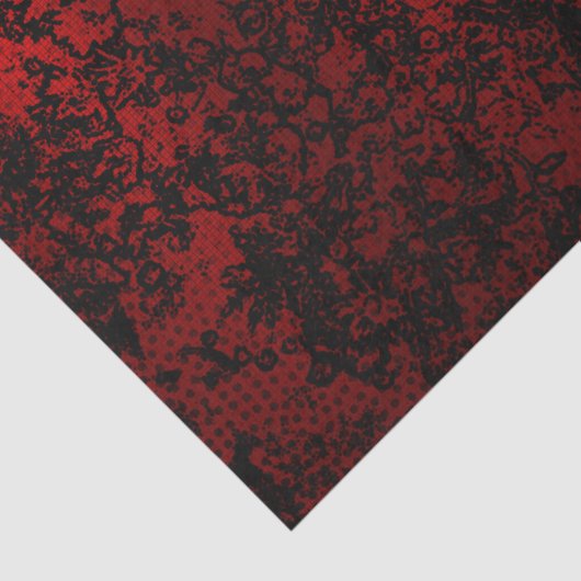 Robijnrood zwart stijlvolle bloemen levendige eleg tissuepapier (Detail)