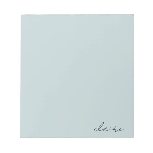 Robijns Ei Blauw Naam Notitieblok (Voorkant)