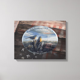 Robin 250yrs Branch Co MICH Canvas Afdruk