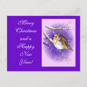 Robin 3 postacard feestdagenkaart