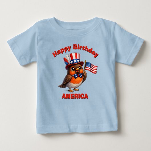 Robin (4n) Patriottisch Kinder T-Shirt (Voorkant)