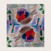 Robin Abstract Art-kerstkaart Kaart (Buitenkant ongevouwen)