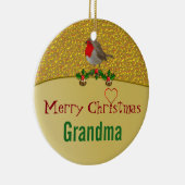Robin and Holly Personalized kerstversiering Keramisch Ornament (Rechts)