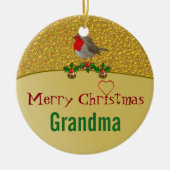 Robin and Holly Personalized kerstversiering Keramisch Ornament (Voorkant)