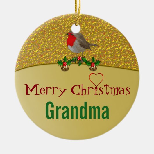 Robin and Holly Personalized kerstversiering Keramisch Ornament (Voorkant)