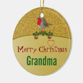 Robin and Holly Personalized kerstversiering Keramisch Ornament (Links)