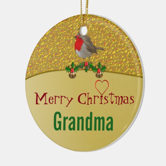 Robin and Holly Personalized kerstversiering Keramisch Ornament (Links)