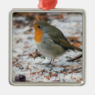 Robin Bauble Metalen Ornament