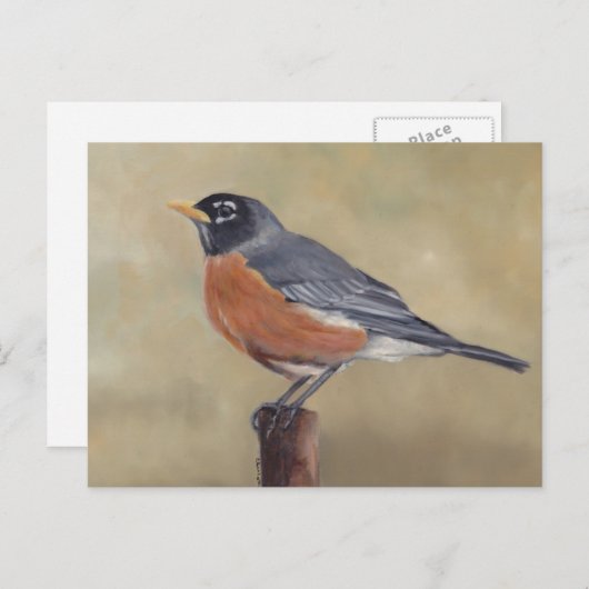 Robin Bird Art Briefkaart (Voorkant / Achterkant)