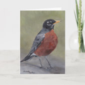 Robin Bird Art Folded Wenskaart Bedankkaart (Voorkant)