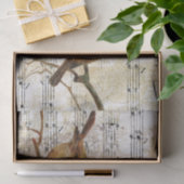 Robin Bird Bladmuziek Goud Zilver Notities Decoupa Tissuepapier (Geschenk)