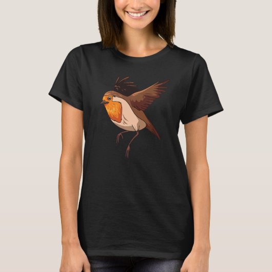 Robin Bird  Cute Birds Animal  Graphic T-shirt (Voorkant)