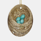 Robin Bird Egg Nest Keramisch Ornament (Rechts)