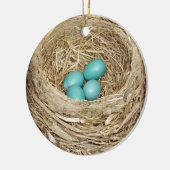 Robin Bird Egg Nest Keramisch Ornament (Links)