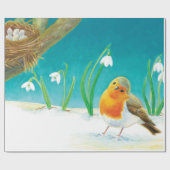 Robin Bird (Erithacus rubecula) Cadeaupapier (Vlak)