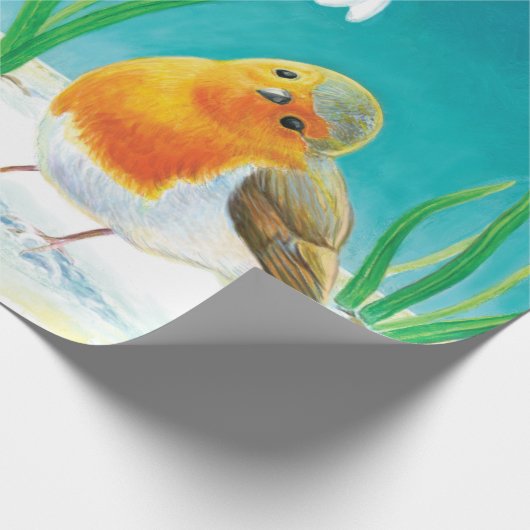 Robin Bird (Erithacus rubecula) Cadeaupapier (Hoek)