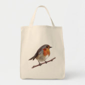 Robin Bird (Erithacus rubecula) Canvas tas (Voorkant)