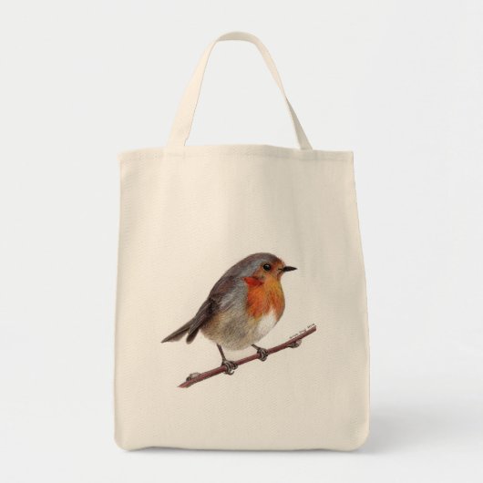 Robin Bird (Erithacus rubecula) Canvas tas (Voorkant)