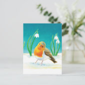 Robin Bird - Erithacus rubecula Feestdagenkaart (Staand voorkant)