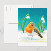 Robin Bird - Erithacus rubecula Feestdagenkaart (Voorkant / Achterkant)