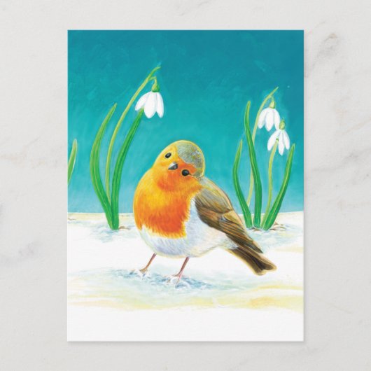 Robin Bird - Erithacus rubecula Feestdagenkaart (Voorkant)