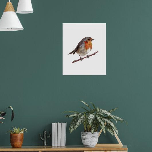 Robin Bird (Erithacus rubecula) Poster (Woonkamer 1)
