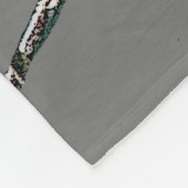 Robin bird family monogrammed grijs fleece deken (Hoek)