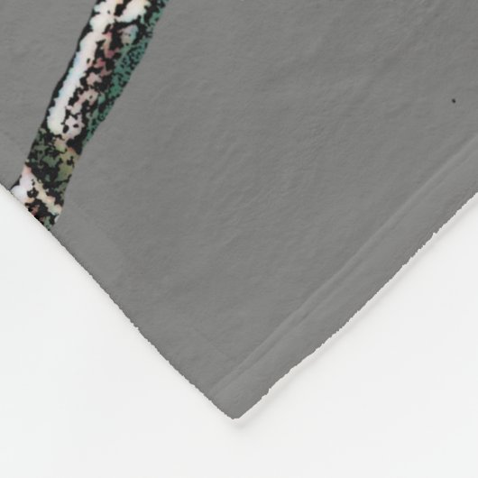 Robin bird family monogrammed grijs fleece deken (Hoek)