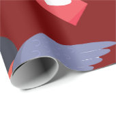 Robin Bird Flying with Red Heart Love Letter Cadeaupapier (Rol Hoek)