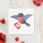Robin Bird Flying with Red Heart Love Letter Servet (Insitu)