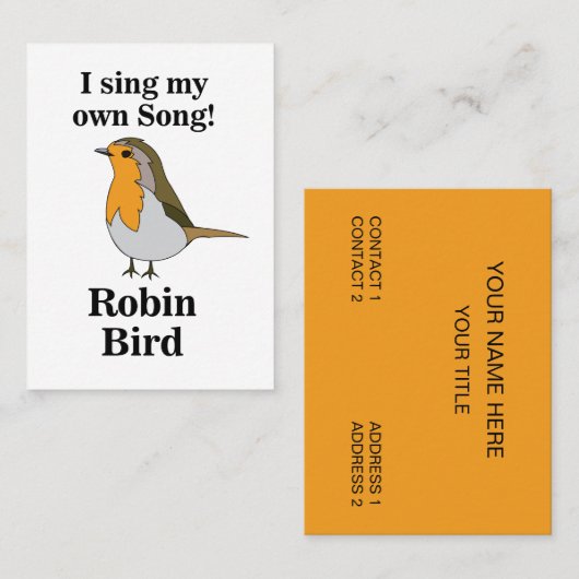 Robin Bird Funny Quote Visitekaartje (Voorkant / Achterkant)