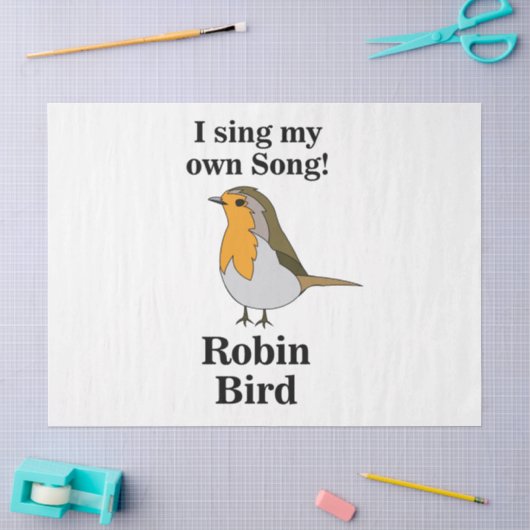 Robin Bird Grappige Quote Tissuepapier (Craft)