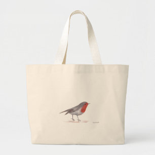 Robin bird grote tote bag