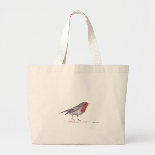Robin bird grote tote bag (Voorkant)