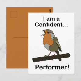 Robin Bird Ik ben een zelfverzekerde uitvoerder Gr Briefkaart