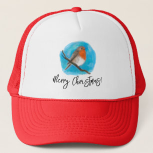 Robin bird, Merry kerstmis Trucker Pet