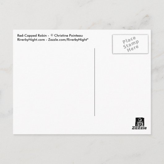 Robin Bird met rode lampjes Briefkaart (Achterkant)